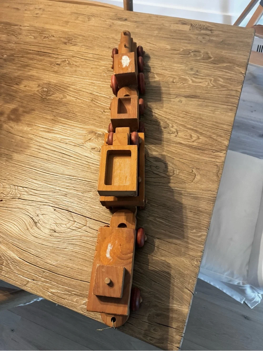 Vintage Montgomery Schoolhouse Wooden 5 Piece Train Large